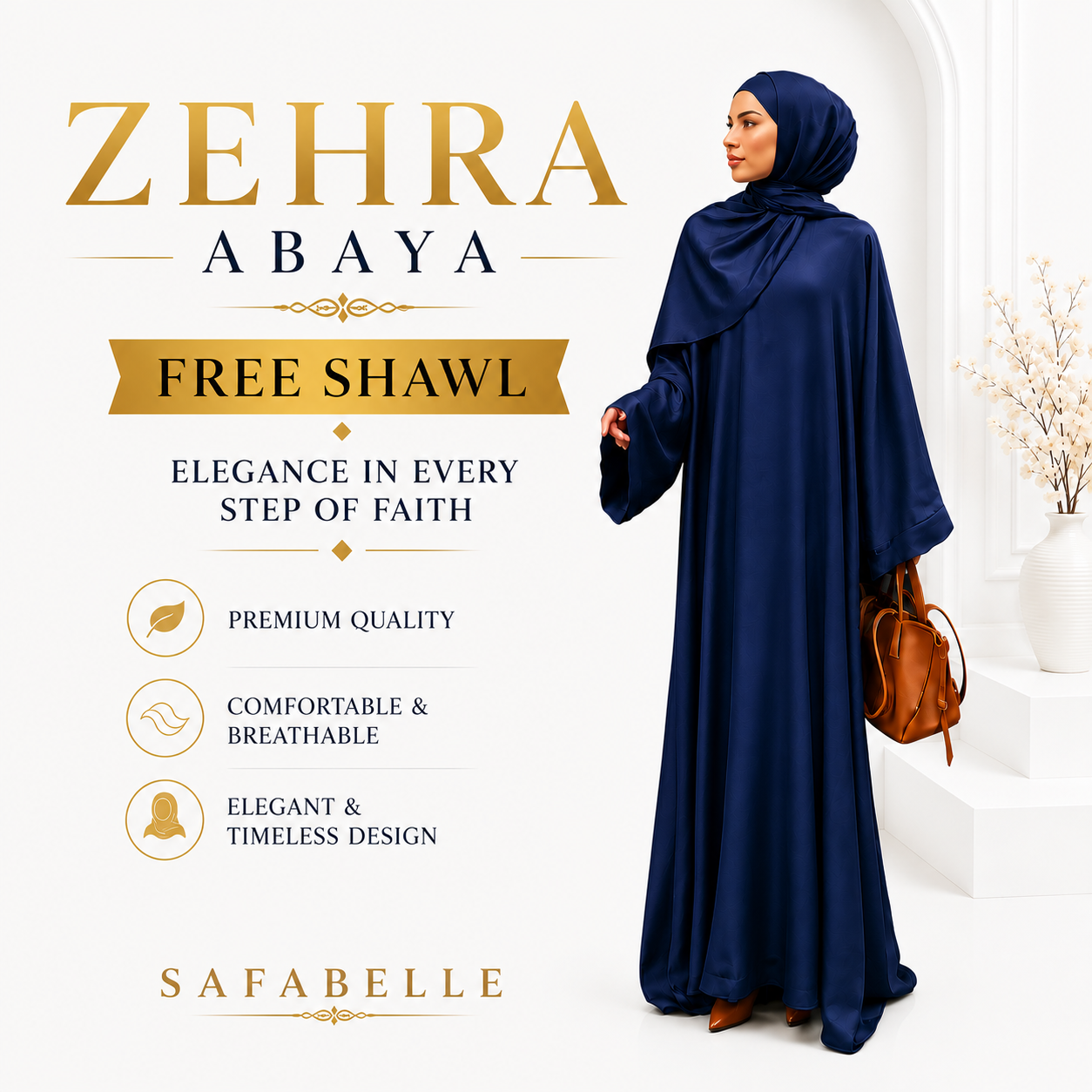 [NEW] FREE SHAWL + ZEHRA ABAYA WITH FREE SHAWL. SATIN [READY STOCK]