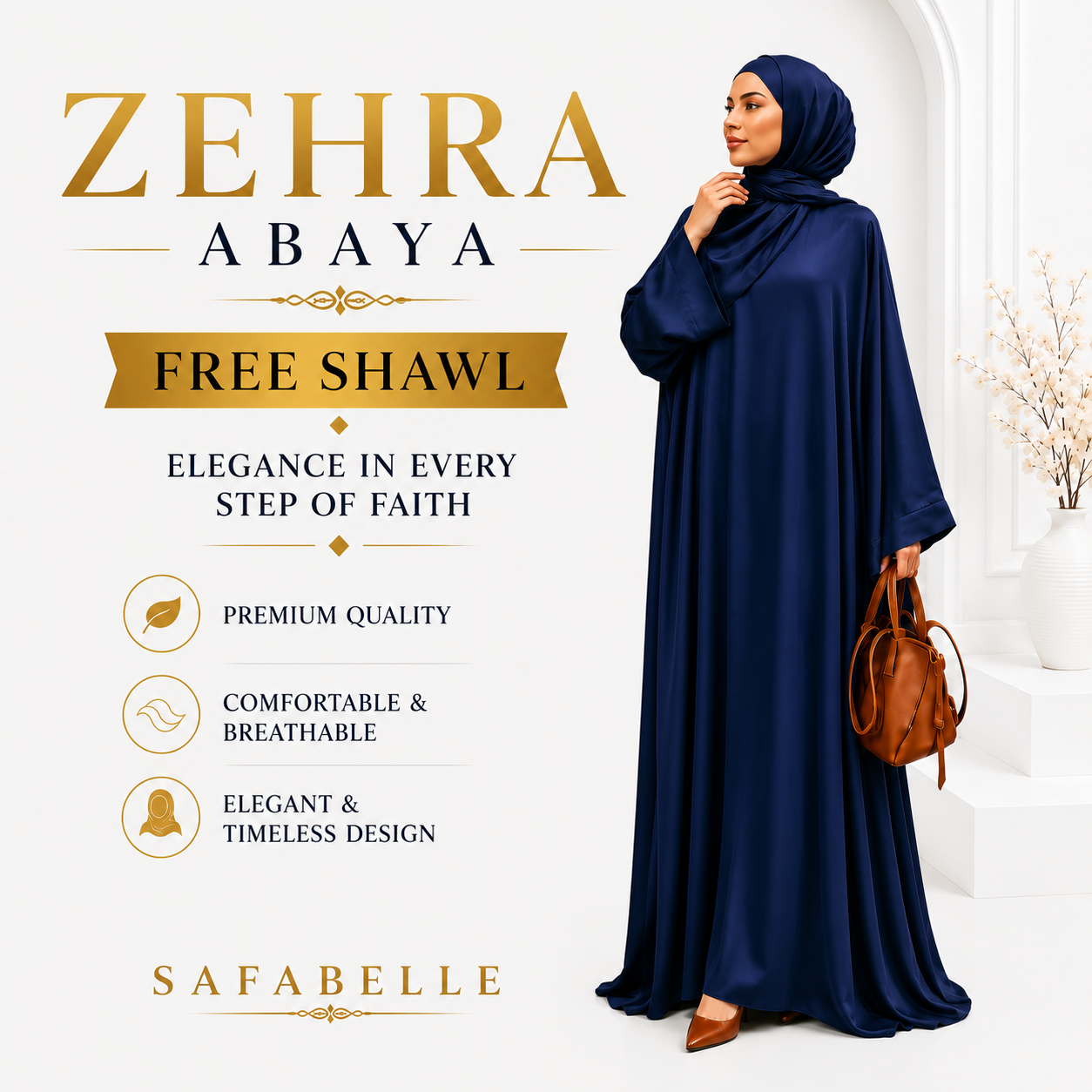 [NEW] FREE SHAWL + ZEHRA ABAYA WITH FREE SHAWL. SATIN [READY STOCK]