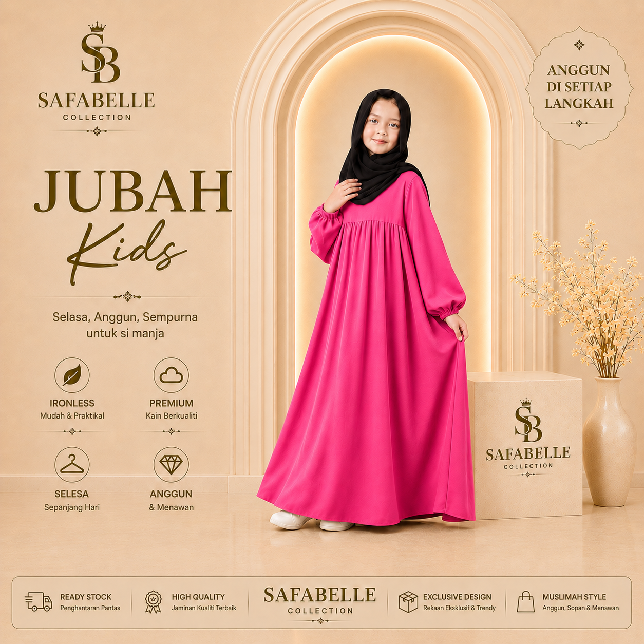 New Casual Jubbah Kids. Kanak-Kanak Jubbah Wanta Cey Kids Collection - Plain Design - Clothing [READY STOCK] - Viral- Trending- Jubbah