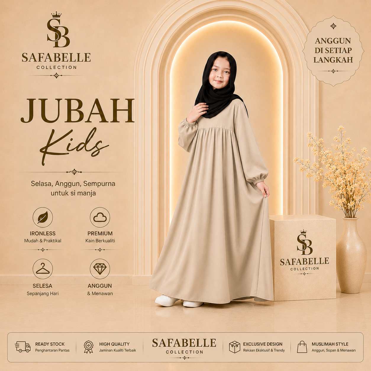 New Casual Jubbah Kids. Kanak-Kanak Jubbah Wanta Cey Kids Collection - Plain Design - Clothing [READY STOCK] - Viral- Trending- Jubbah