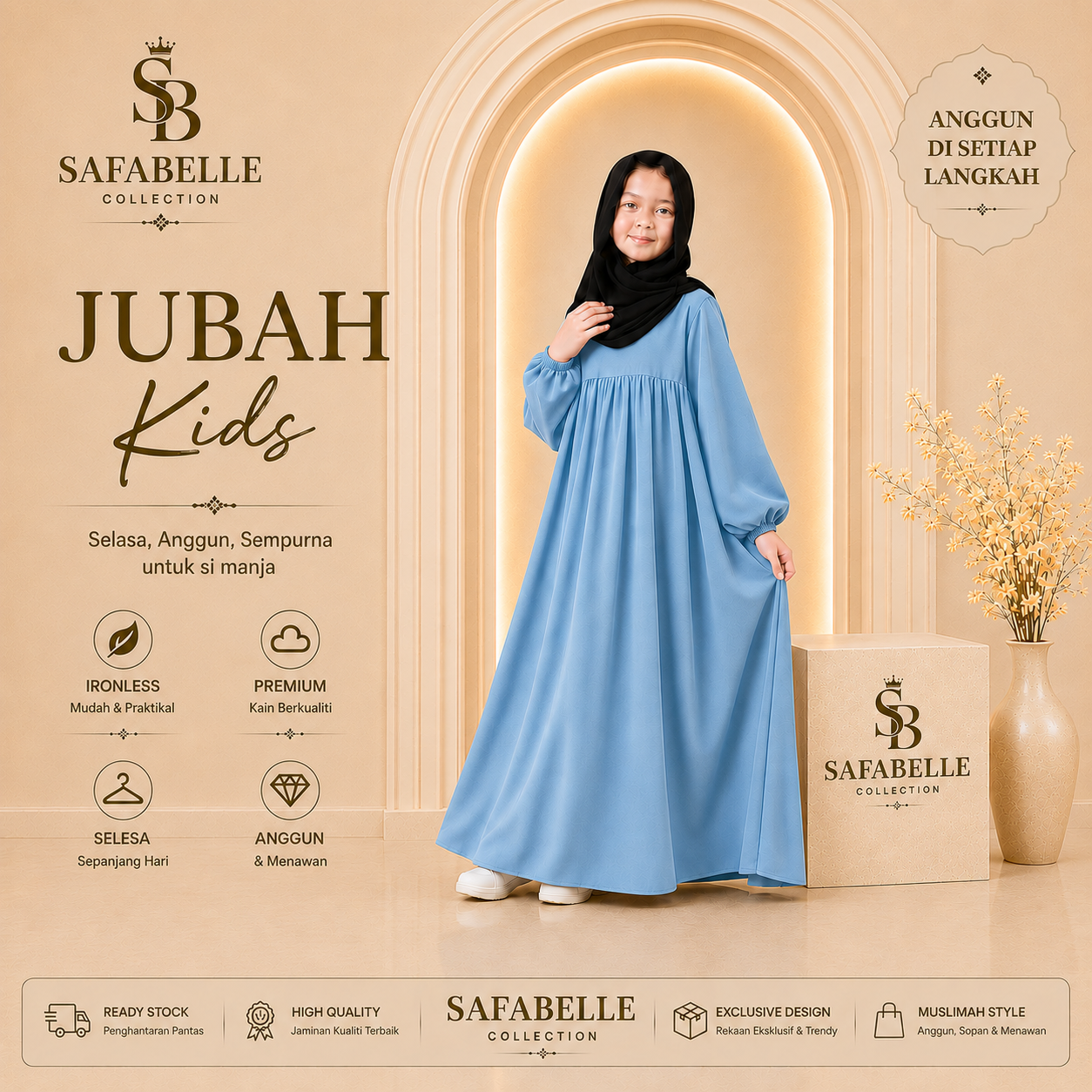 New Casual Jubbah Kids. Kanak-Kanak Jubbah Wanta Cey Kids Collection - Plain Design - Clothing [READY STOCK] - Viral- Trending- Jubbah