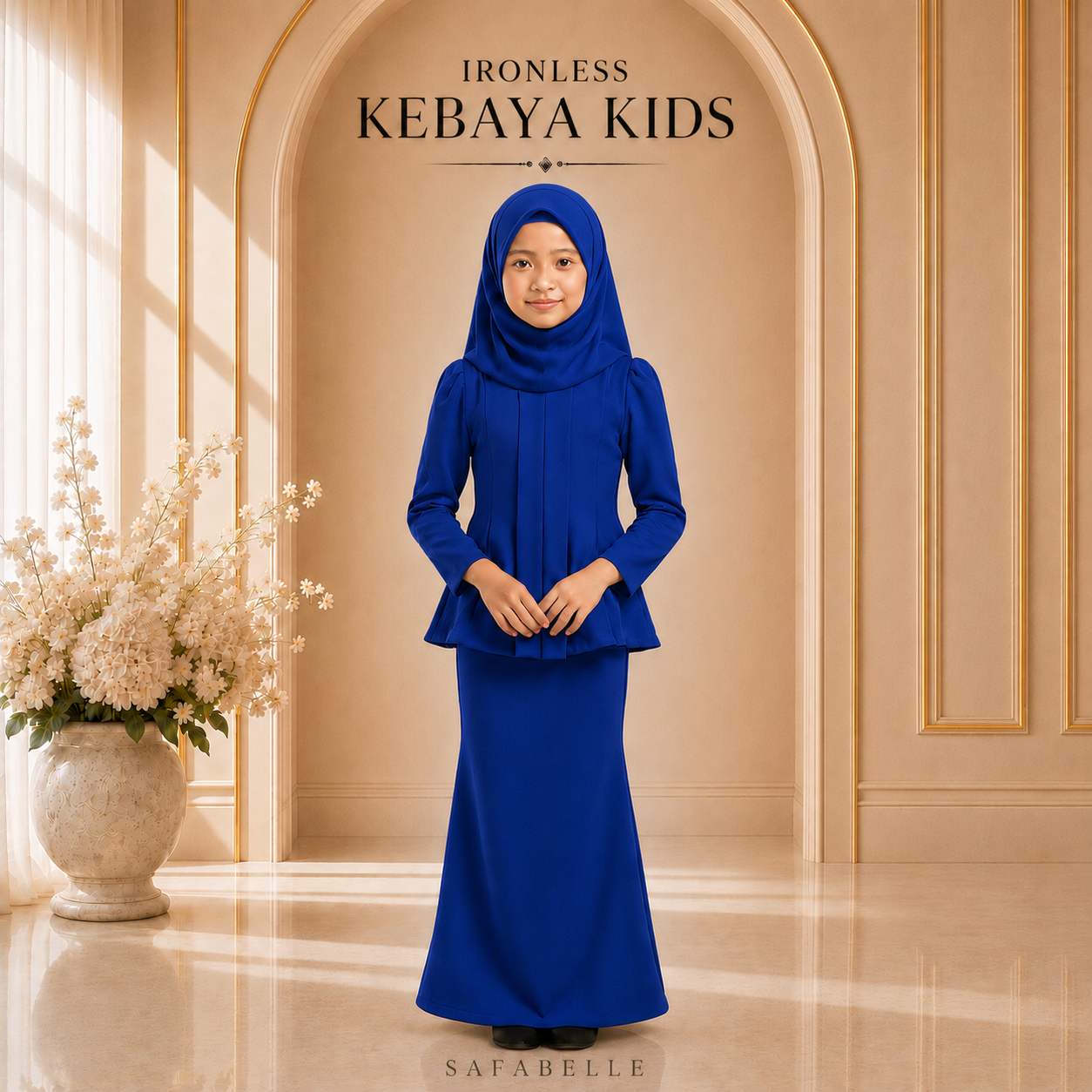 [NEW COLORS] KEBAYA CEY IRONLESS KIDS. HOT SELLING RAYA KIDS COLLECTION 2025 Baju Dusty Pink