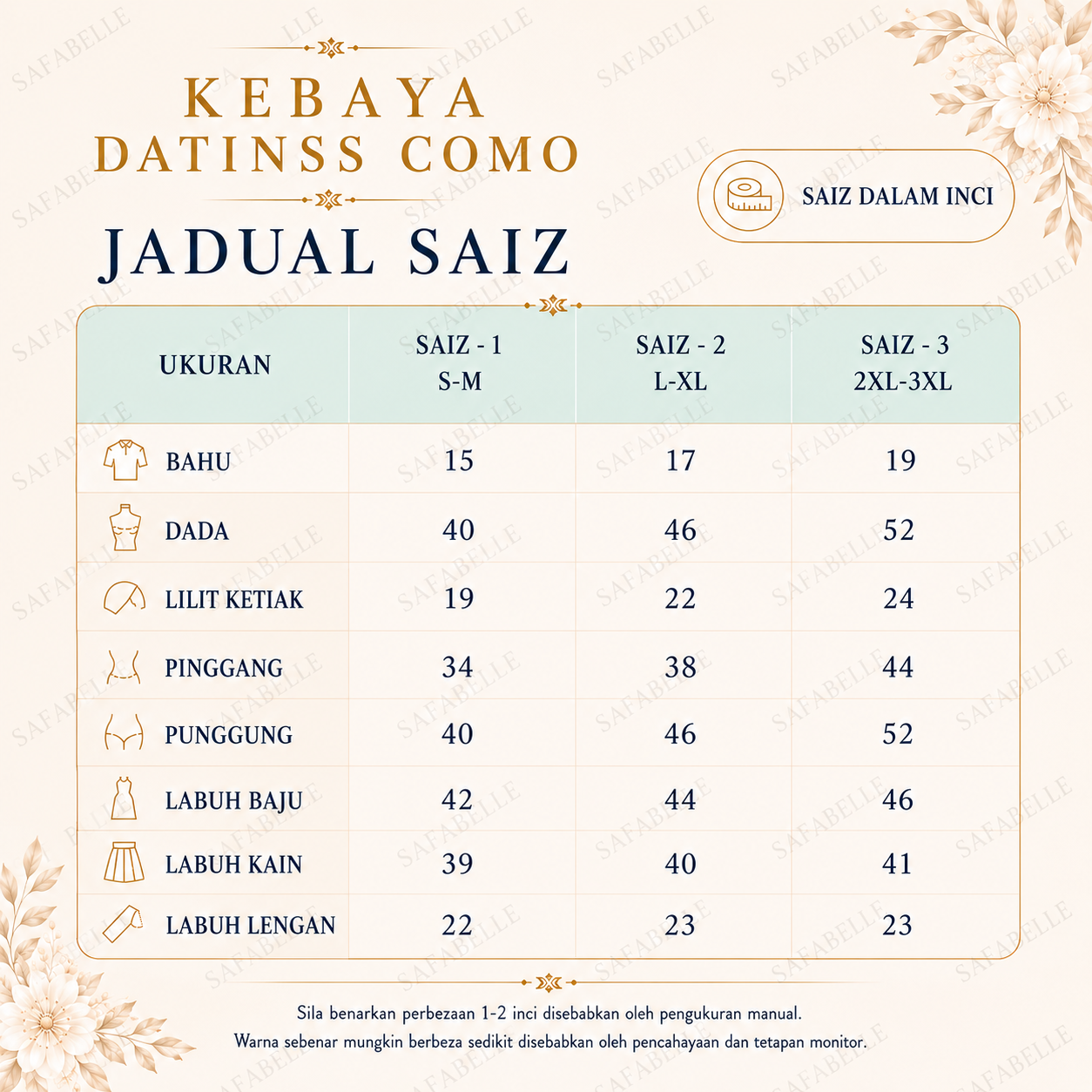 BAJU KURUNG KEBAYA PASANG COMO CREPE PLAIN [READY STOCK]