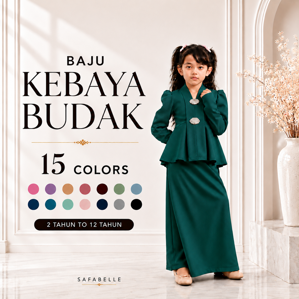 NEW BAJU KABAYA BUDAK. BAJU RAYA KABAYA KIDS 2026. HOT SELLING RAYA KURUNG MUSLIMAH DRESSES. KIDS MUSLIMAH COLLECTION.