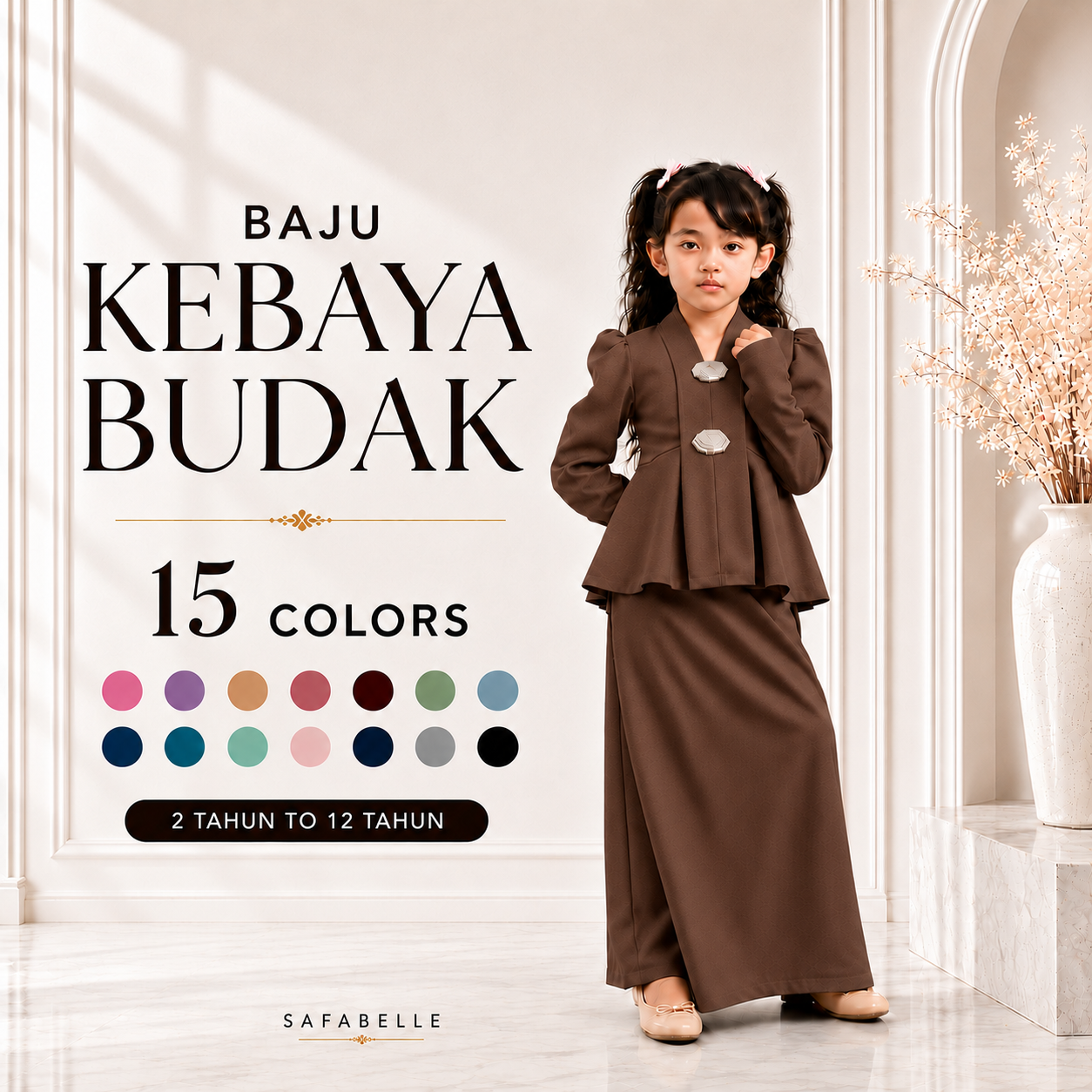NEW BAJU KABAYA BUDAK. BAJU RAYA KABAYA KIDS 2026. HOT SELLING RAYA KURUNG MUSLIMAH DRESSES. KIDS MUSLIMAH COLLECTION.