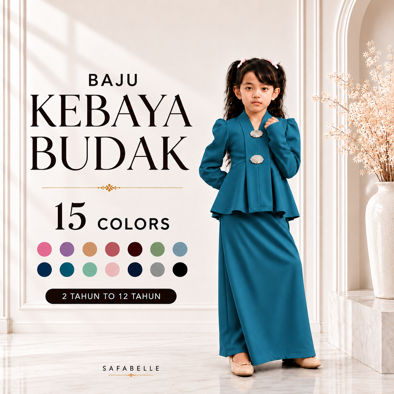 NEW BAJU KABAYA BUDAK. BAJU RAYA KABAYA KIDS 2026. HOT SELLING RAYA KURUNG MUSLIMAH DRESSES. KIDS MUSLIMAH COLLECTION.