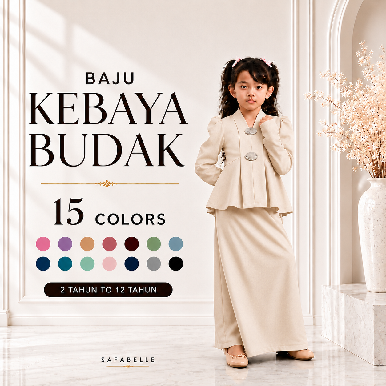 NEW BAJU KABAYA BUDAK. BAJU RAYA KABAYA KIDS 2026. HOT SELLING RAYA KURUNG MUSLIMAH DRESSES. KIDS MUSLIMAH COLLECTION.
