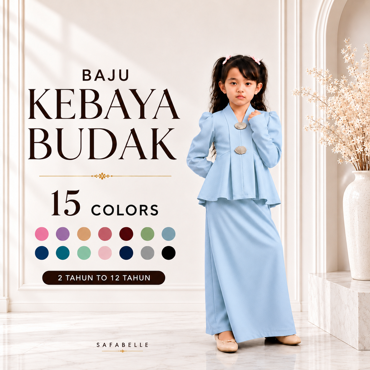 NEW BAJU KABAYA BUDAK. BAJU RAYA KABAYA KIDS 2026. HOT SELLING RAYA KURUNG MUSLIMAH DRESSES. KIDS MUSLIMAH COLLECTION.
