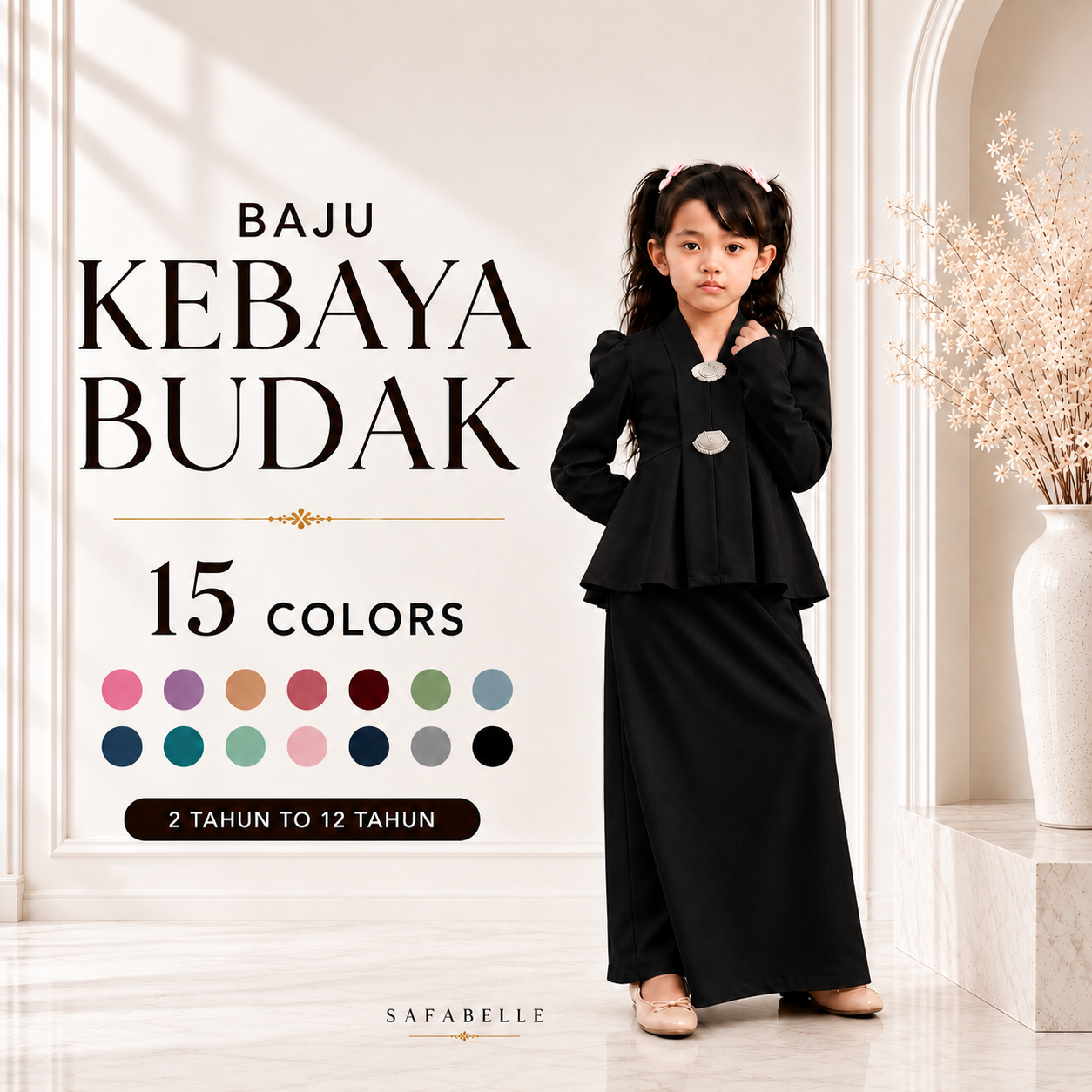 NEW BAJU KABAYA BUDAK. BAJU RAYA KABAYA KIDS 2026. HOT SELLING RAYA KURUNG MUSLIMAH DRESSES. KIDS MUSLIMAH COLLECTION.
