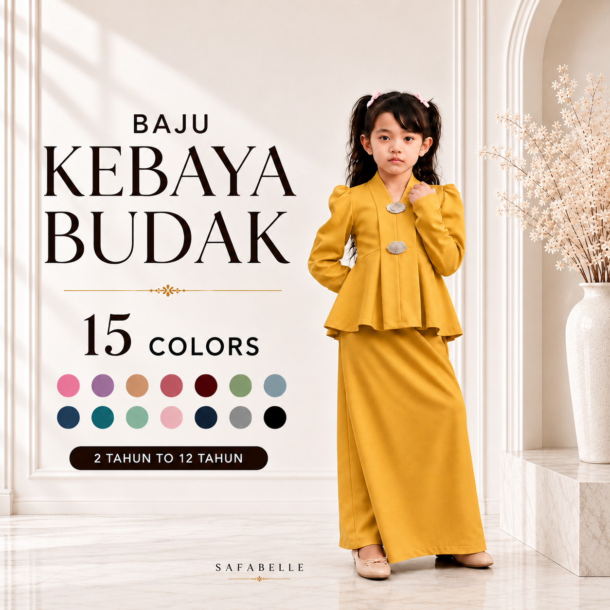 NEW BAJU KABAYA BUDAK. BAJU RAYA KABAYA KIDS 2026. HOT SELLING RAYA KURUNG MUSLIMAH DRESSES. KIDS MUSLIMAH COLLECTION.