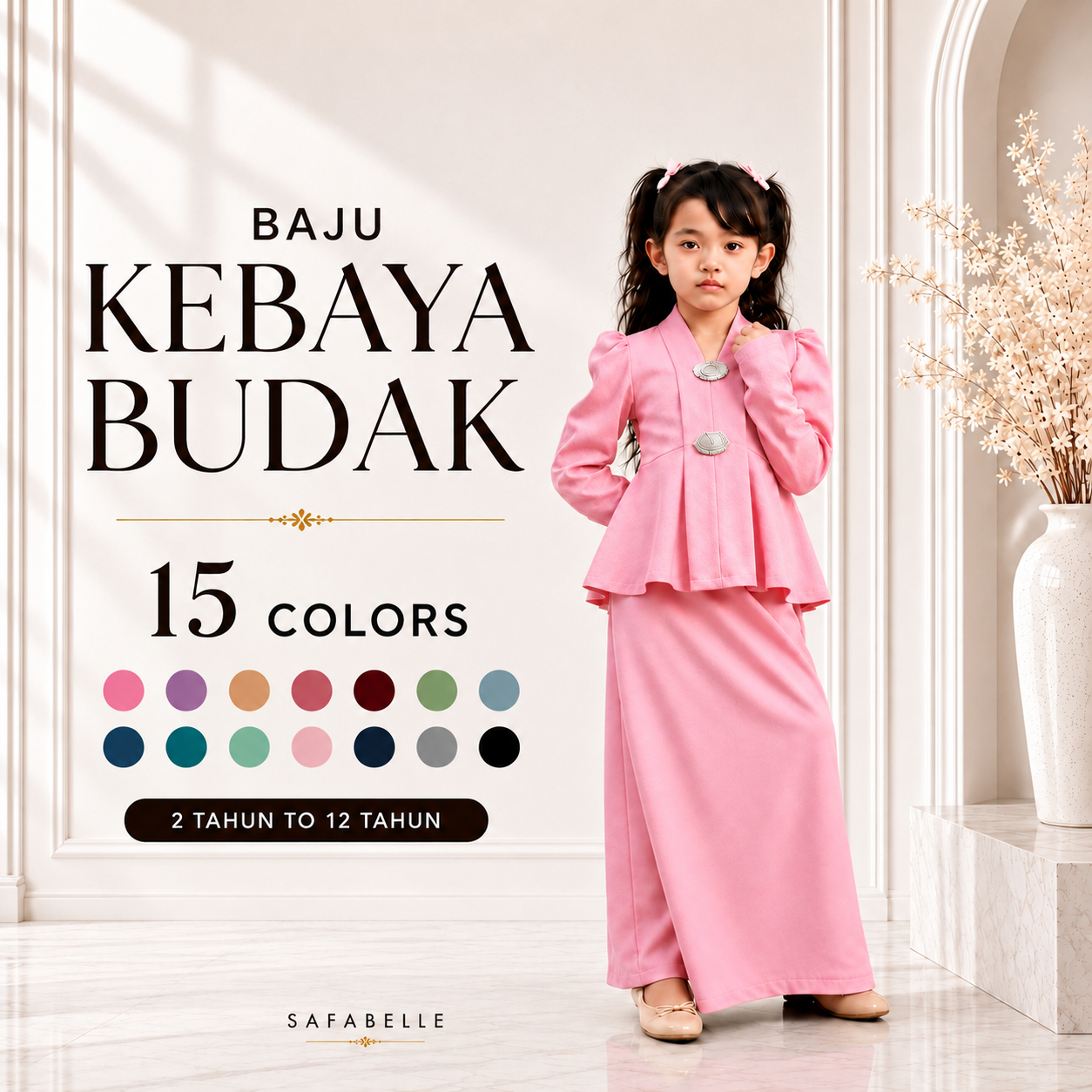 NEW BAJU KABAYA BUDAK. BAJU RAYA KABAYA KIDS 2026. HOT SELLING RAYA KURUNG MUSLIMAH DRESSES. KIDS MUSLIMAH COLLECTION.