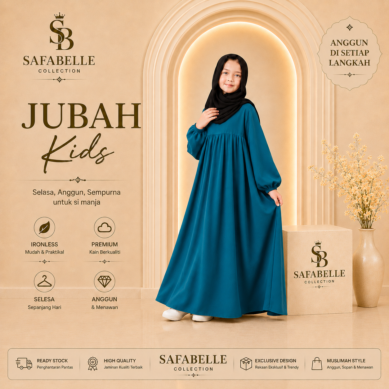 New Casual Jubbah Kids. Kanak-Kanak Jubbah Wanta Cey Kids Collection - Plain Design - Clothing [READY STOCK] - Viral- Trending- Jubbah