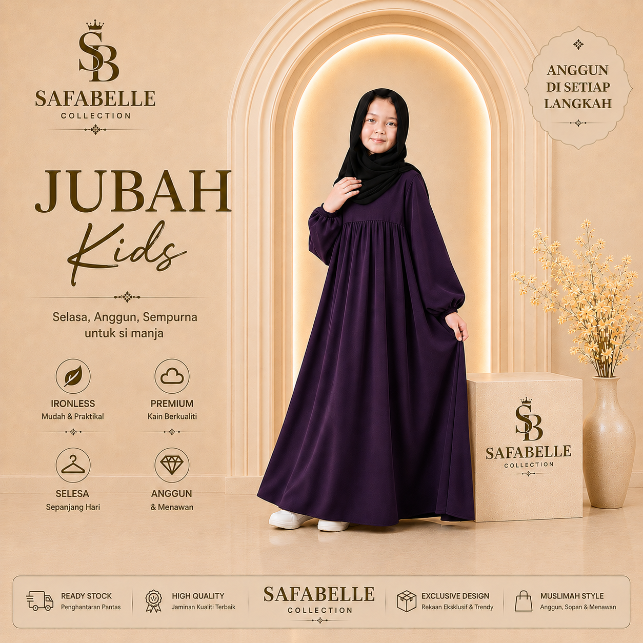 New Casual Jubbah Kids. Kanak-Kanak Jubbah Wanta Cey Kids Collection - Plain Design - Clothing [READY STOCK] - Viral- Trending- Jubbah