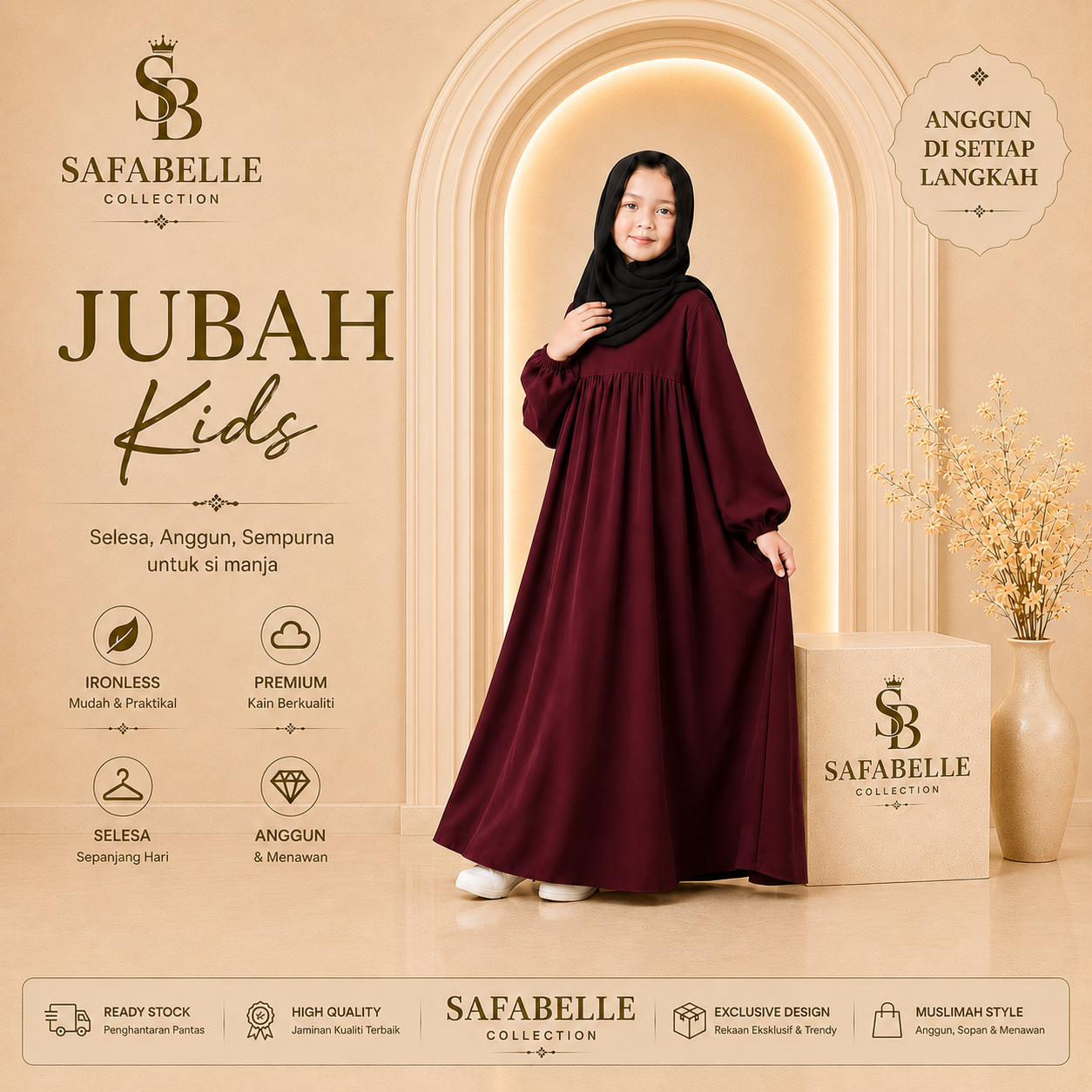New Casual Jubbah Kids. Kanak-Kanak Jubbah Wanta Cey Kids Collection - Plain Design - Clothing [READY STOCK] - Viral- Trending- Jubbah