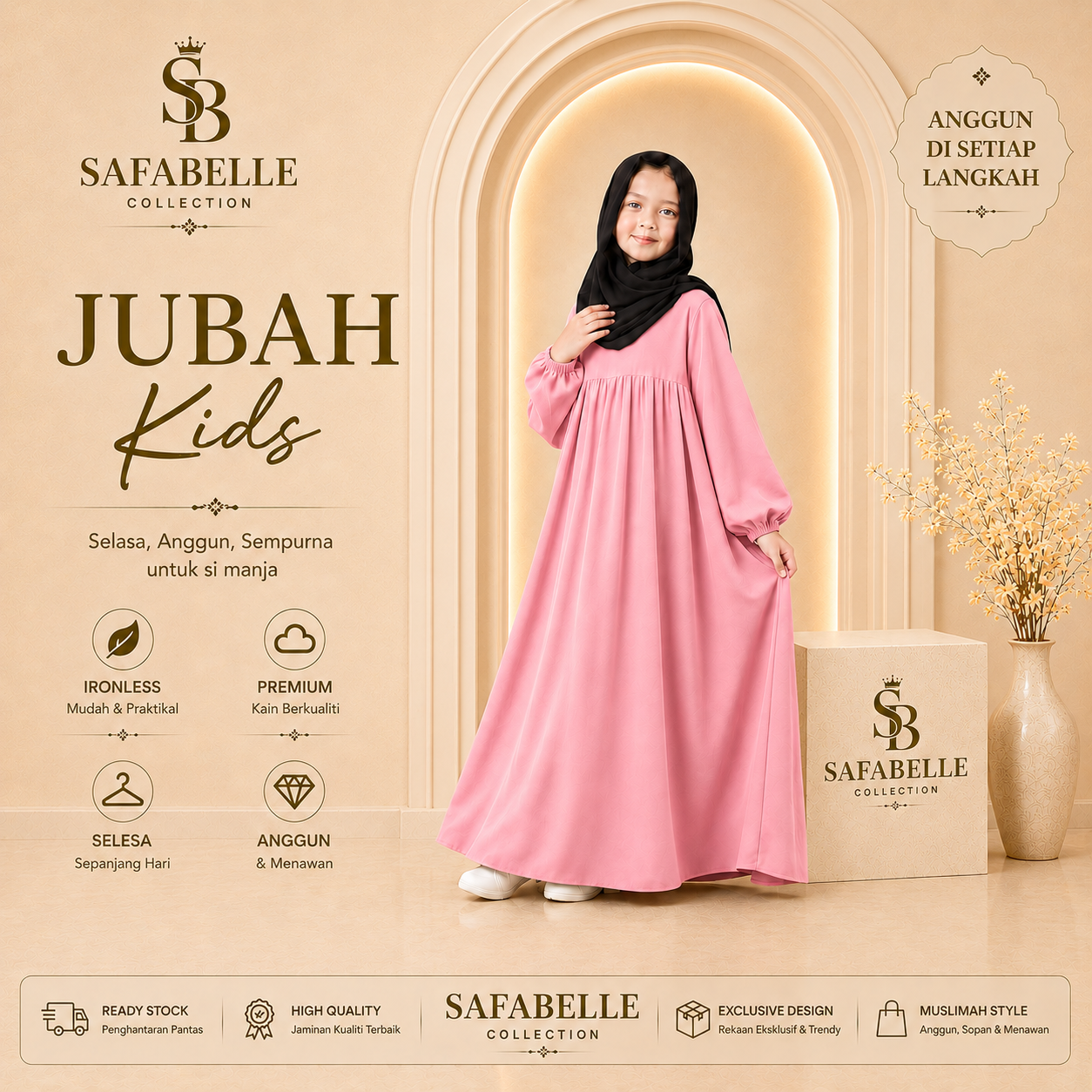 New Casual Jubbah Kids. Kanak-Kanak Jubbah Wanta Cey Kids Collection - Plain Design - Clothing [READY STOCK] - Viral- Trending- Jubbah