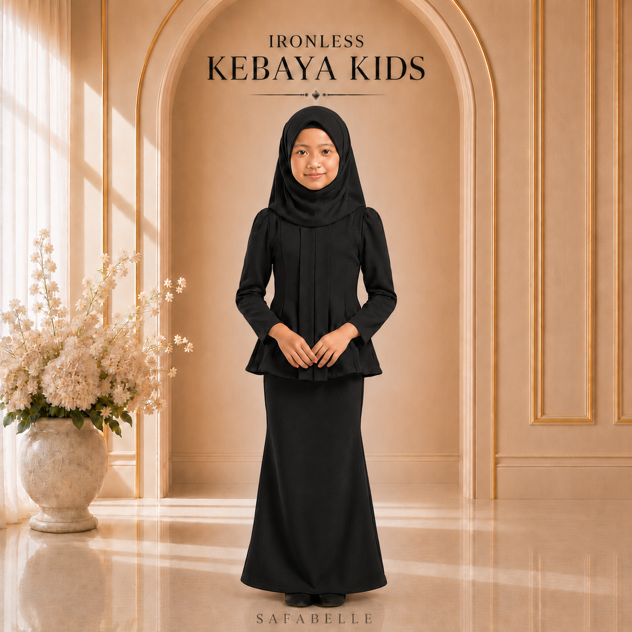 [NEW COLORS] KEBAYA CEY IRONLESS KIDS. HOT SELLING RAYA KIDS COLLECTION 2025 Baju Dusty Pink