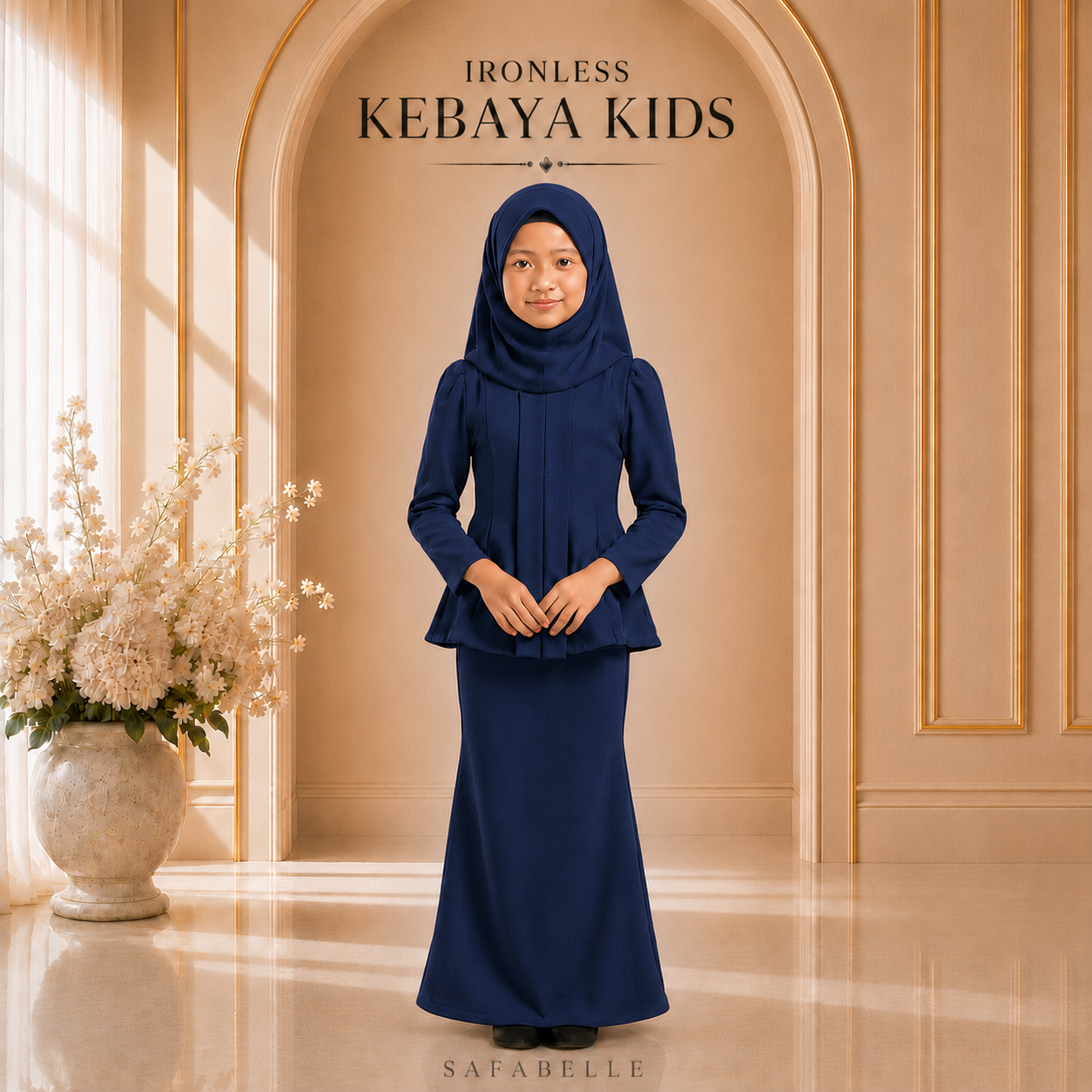 [NEW COLORS] KEBAYA CEY IRONLESS KIDS. HOT SELLING RAYA KIDS COLLECTION 2025 Baju Dusty Pink