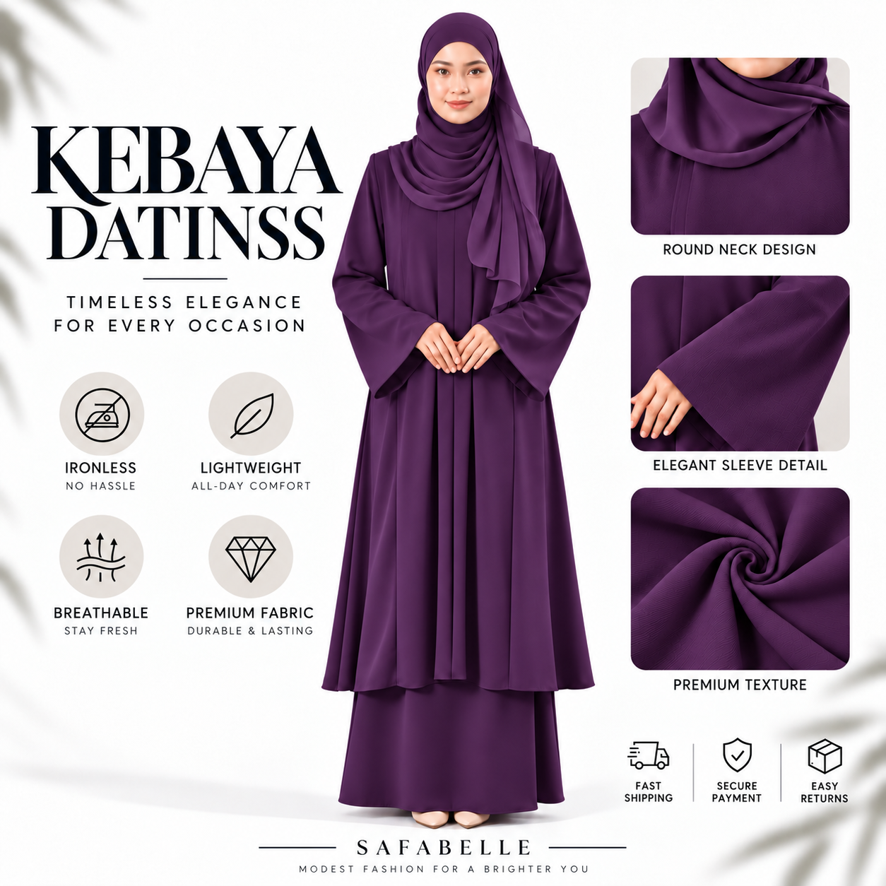KEBAYA DATINSS TO BE WOMEN BAJU KURUNG  [READY STOCK] Wanita Set By SAFABELLE