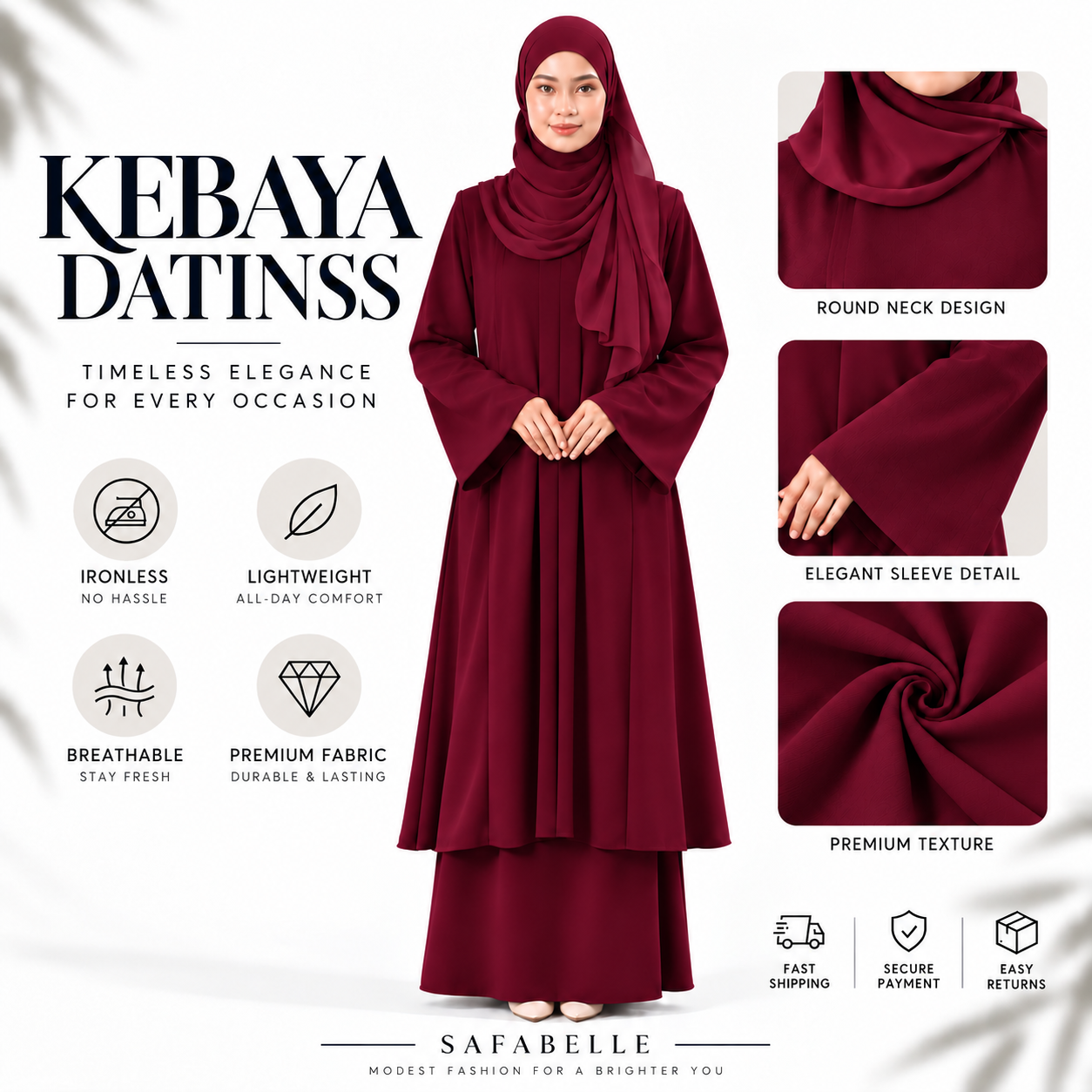 KEBAYA DATINSS TO BE WOMEN BAJU KURUNG  [READY STOCK] Wanita Set By SAFABELLE
